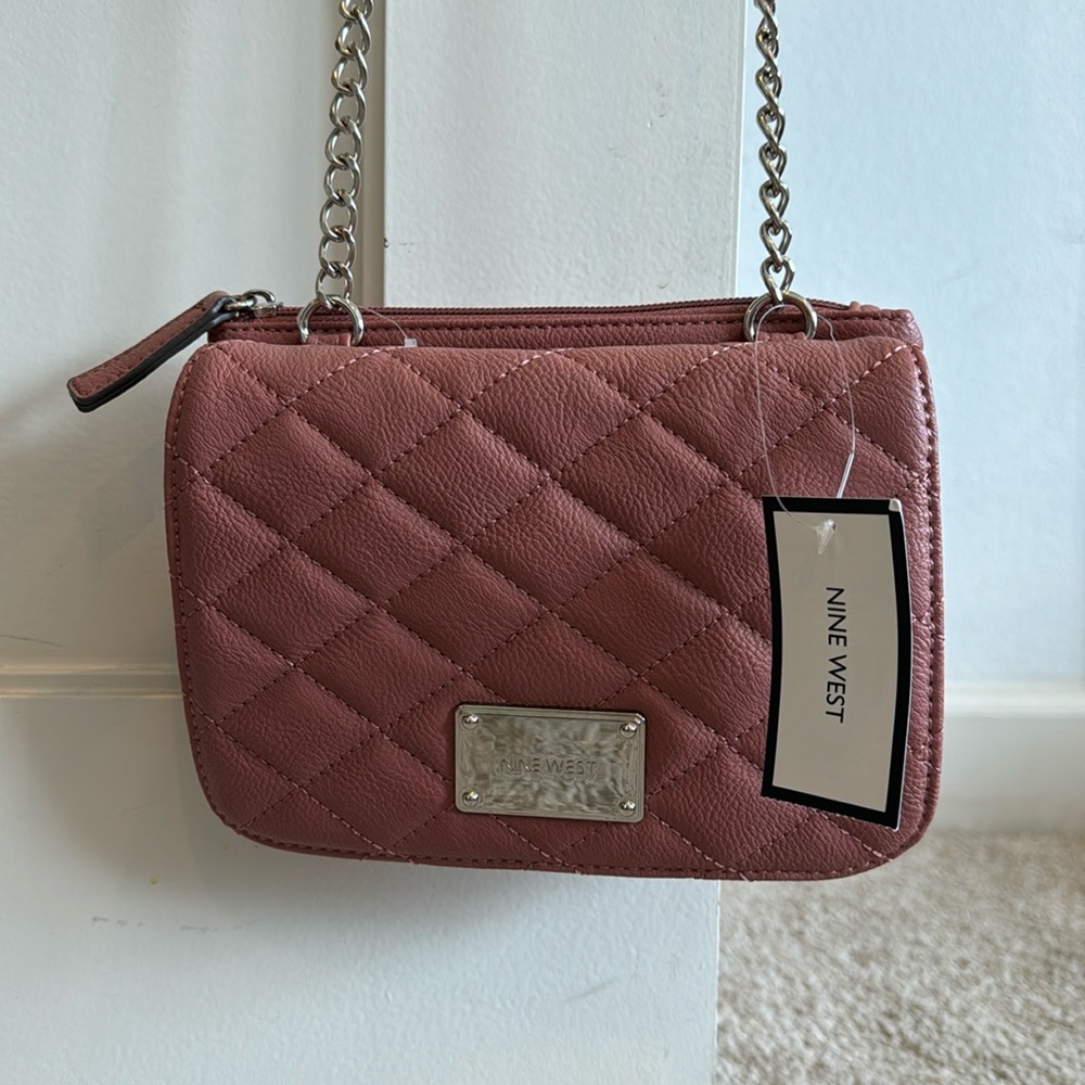 NWT Nine West mauve quilted crossbody bag